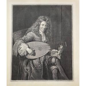Gérard Edelinck (1640 - 1707),  Portrait de Charles Mouton (vers 1617 - vers 1699) , burin