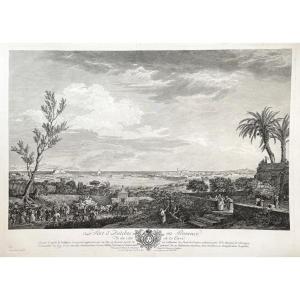 Ch.-N Cochin (1715-1790) Et J. Le Bas (1707-1783), Le Port d'Antibes, eau-forte et burin, 1762