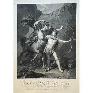 Charles-clément Bervic (1756-1822), The Education Of Achilles, Burin And Etching, 1798