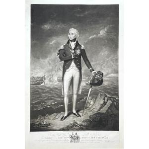 William Barnard (1774 - 1849) , Portrait de l'Amiral Lord Nelson (1758 - 1805), Manière noire