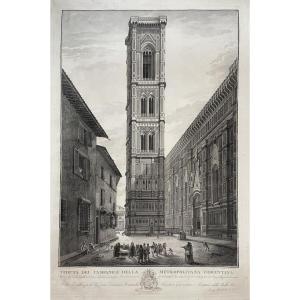 Antonio Verico (1775 - 1846), View Of The Campanile, Etching And Burin