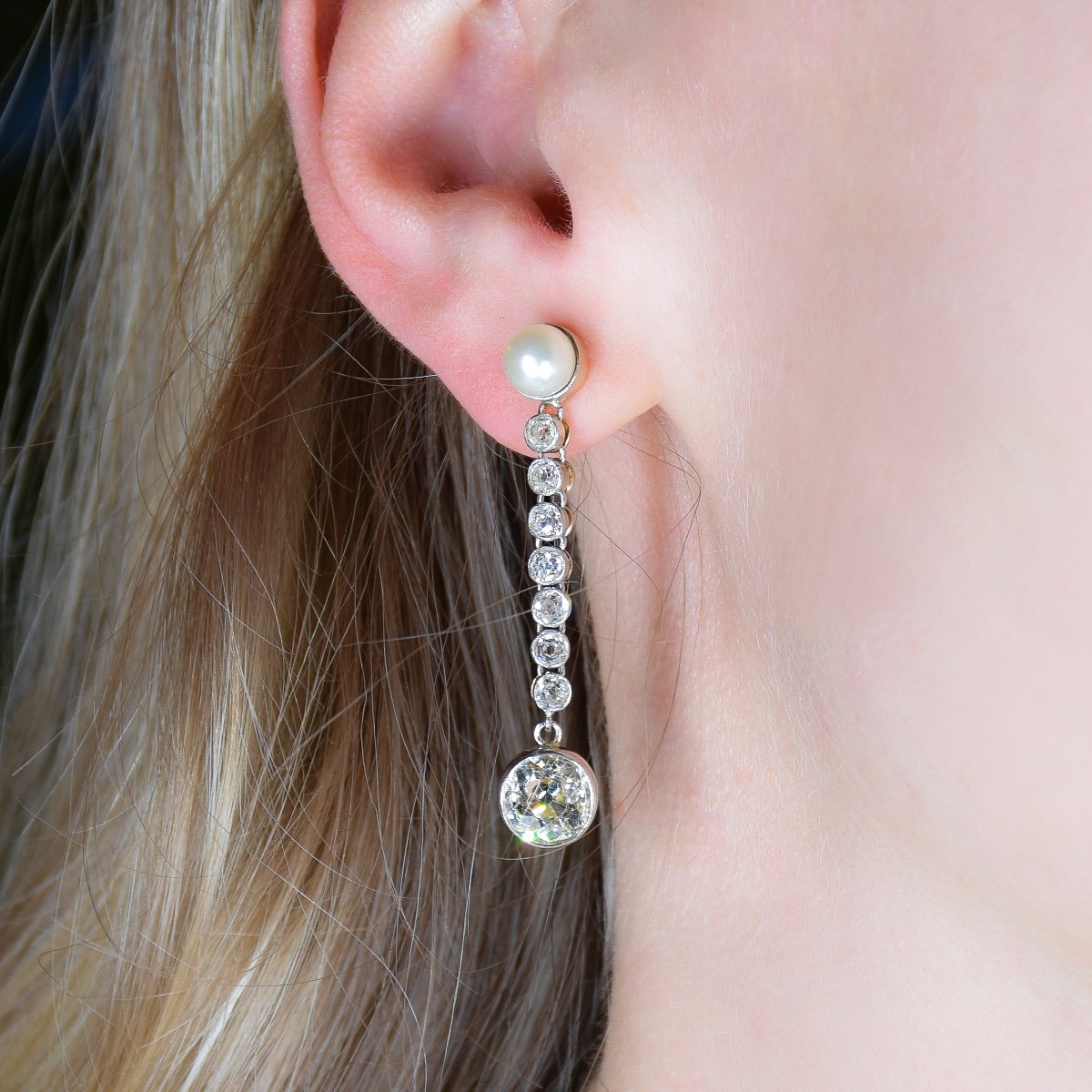 Boucles d'Oreilles Ligne Diamants-photo-4