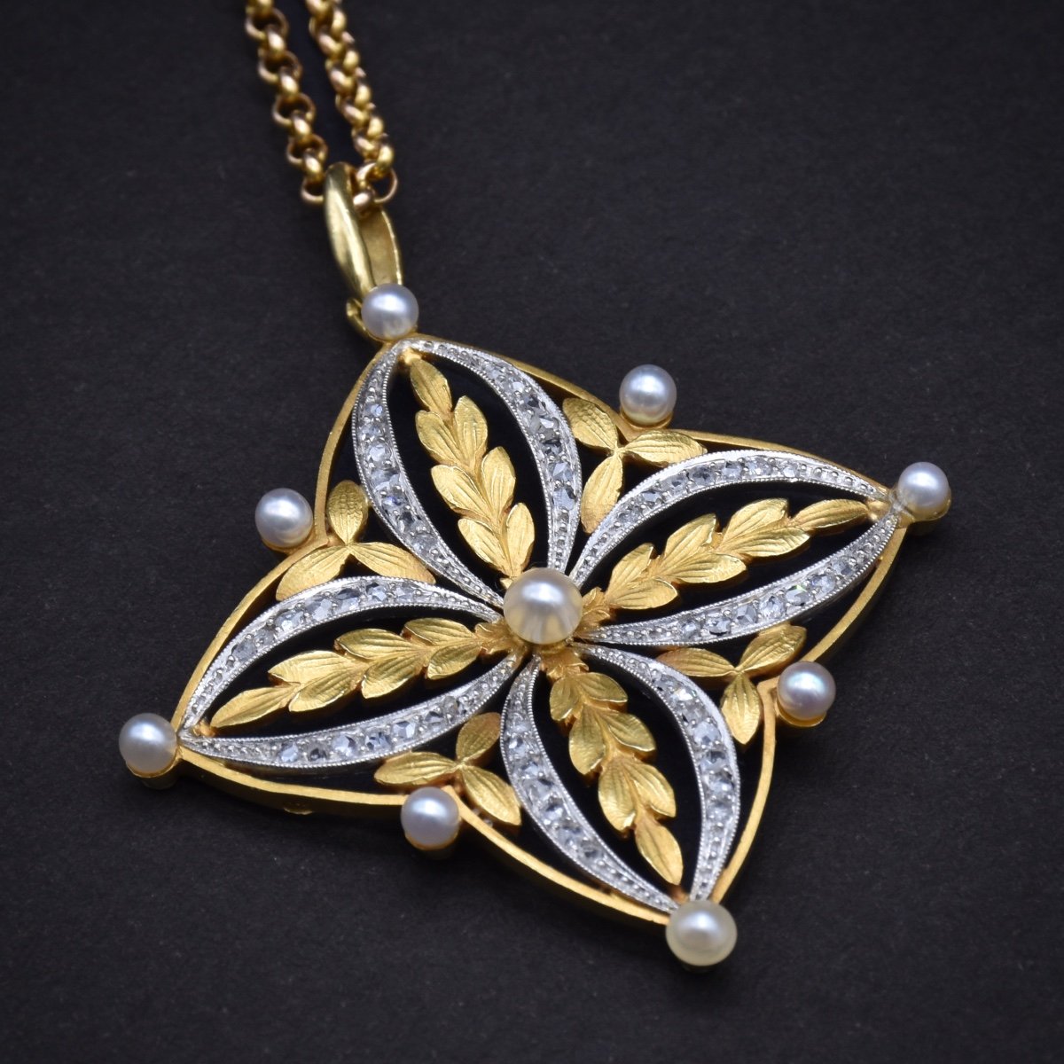 Diamond And Pearl Pendant