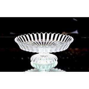 Baccarat. Clear And Satin Crystal Bowl On Pedestal, Circa 1890, “côtes Alternées” Model