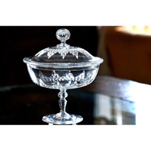 Baccarat · Covered Fruit Bowl, In Fine Chiseled Crystal — “richelieu” Model.