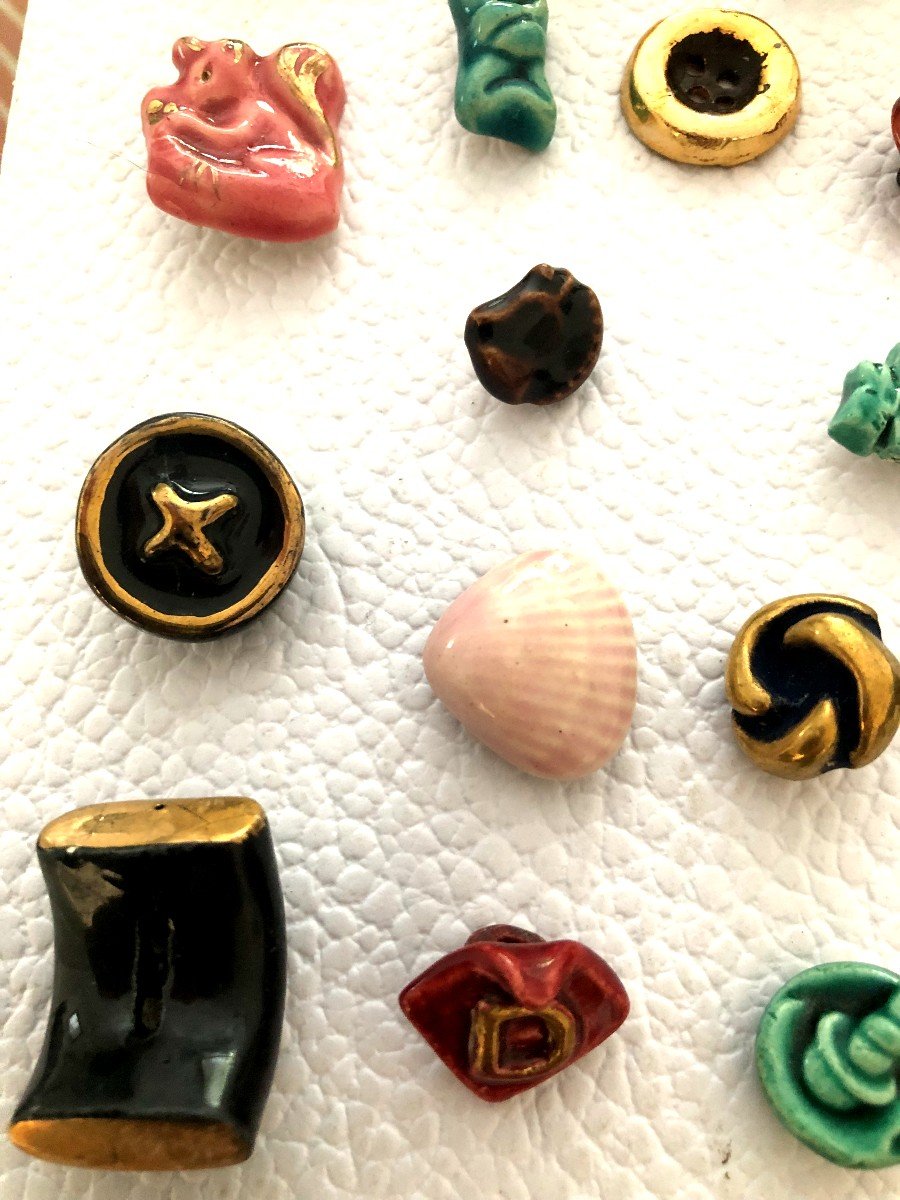 26 Glazed Ceramic Buttons-photo-1