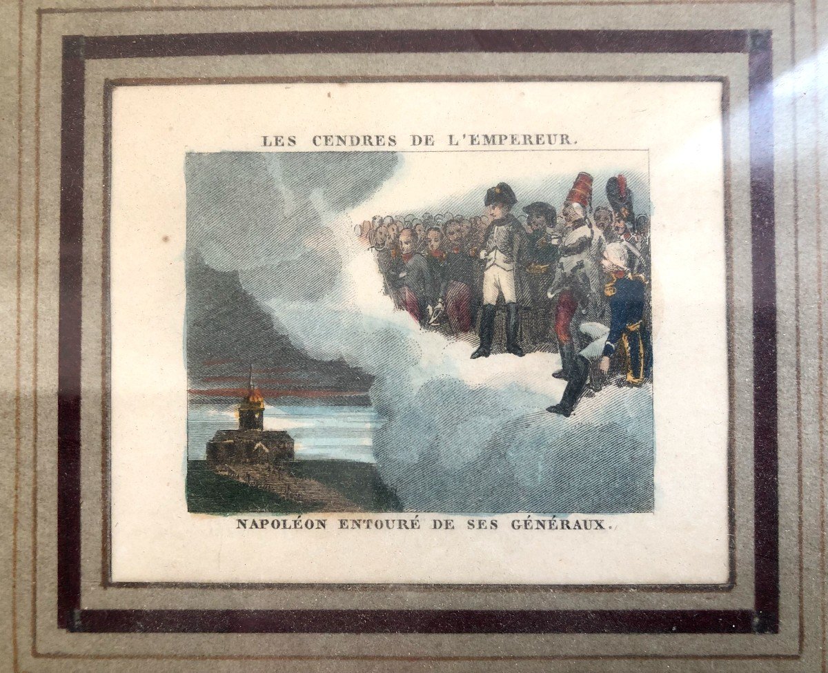  Napoleon Bonaparte 6 Gravures miniatures Aquarellees " Les Cendres De L Empereur " -photo-2