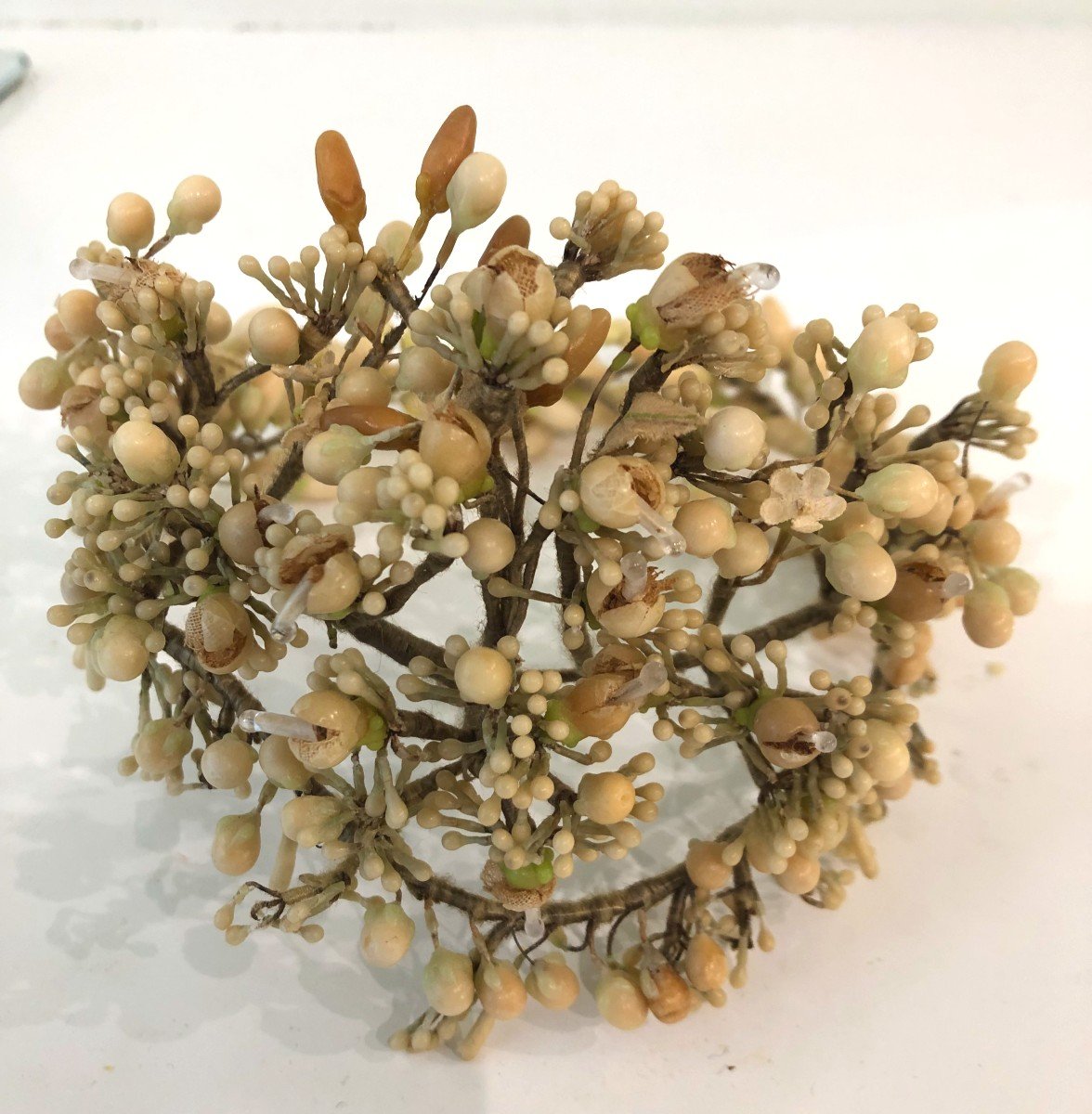 19th Century Bridal Crown In Orange Blossom Wax-photo-2