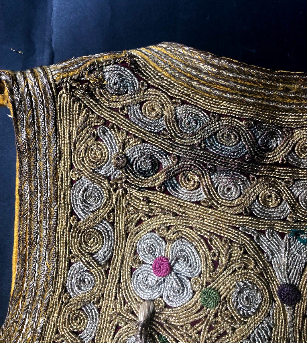 Ottoman Empire Bolero Vest Gold And Silver Embroidery Early 20th Century-photo-2