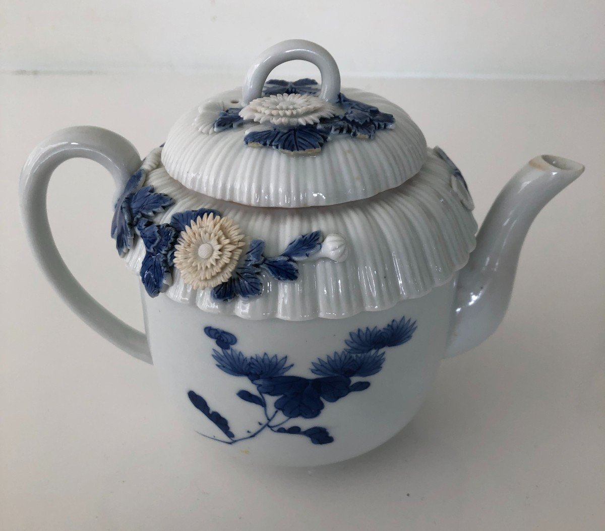 Porcelain Teapot Chrysanthemum Flower By Kika Hirado Mikawachi 19th Century Asia Japan