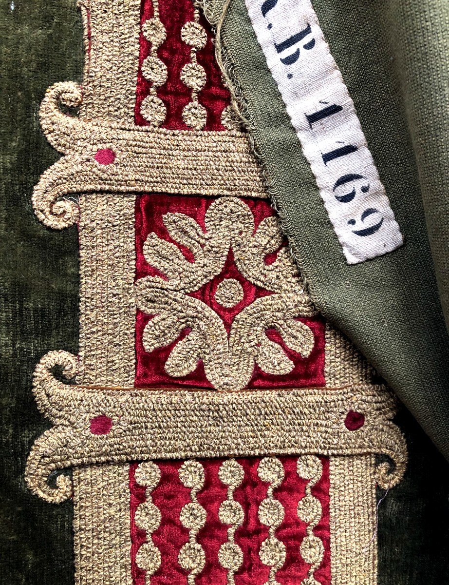 Trimmings Embroidery Sample 19th Century Fleur De Lys Braids-photo-5