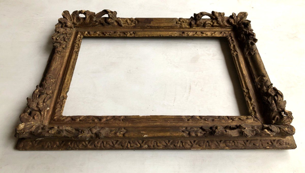 17th-18th Century Gilded Wooden Frame, Louis XIV Regency Period-photo-3