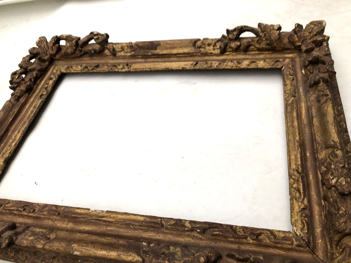 17th-18th Century Gilded Wooden Frame, Louis XIV Regency Period-photo-3