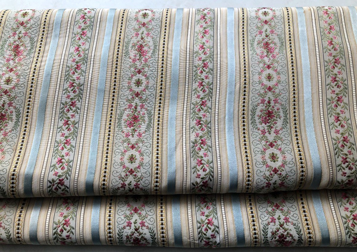 Fabric Pair Of Louis XVI Style Silk Curtains-photo-1