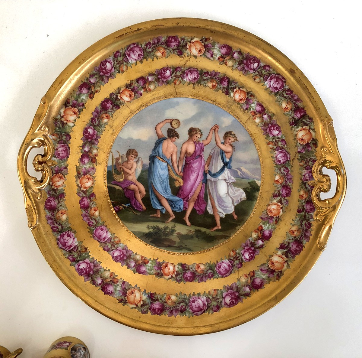 Vienna Porcelain Coffee Service, Austria, 19th Century, Painted Scene Of Music And Dance-photo-4