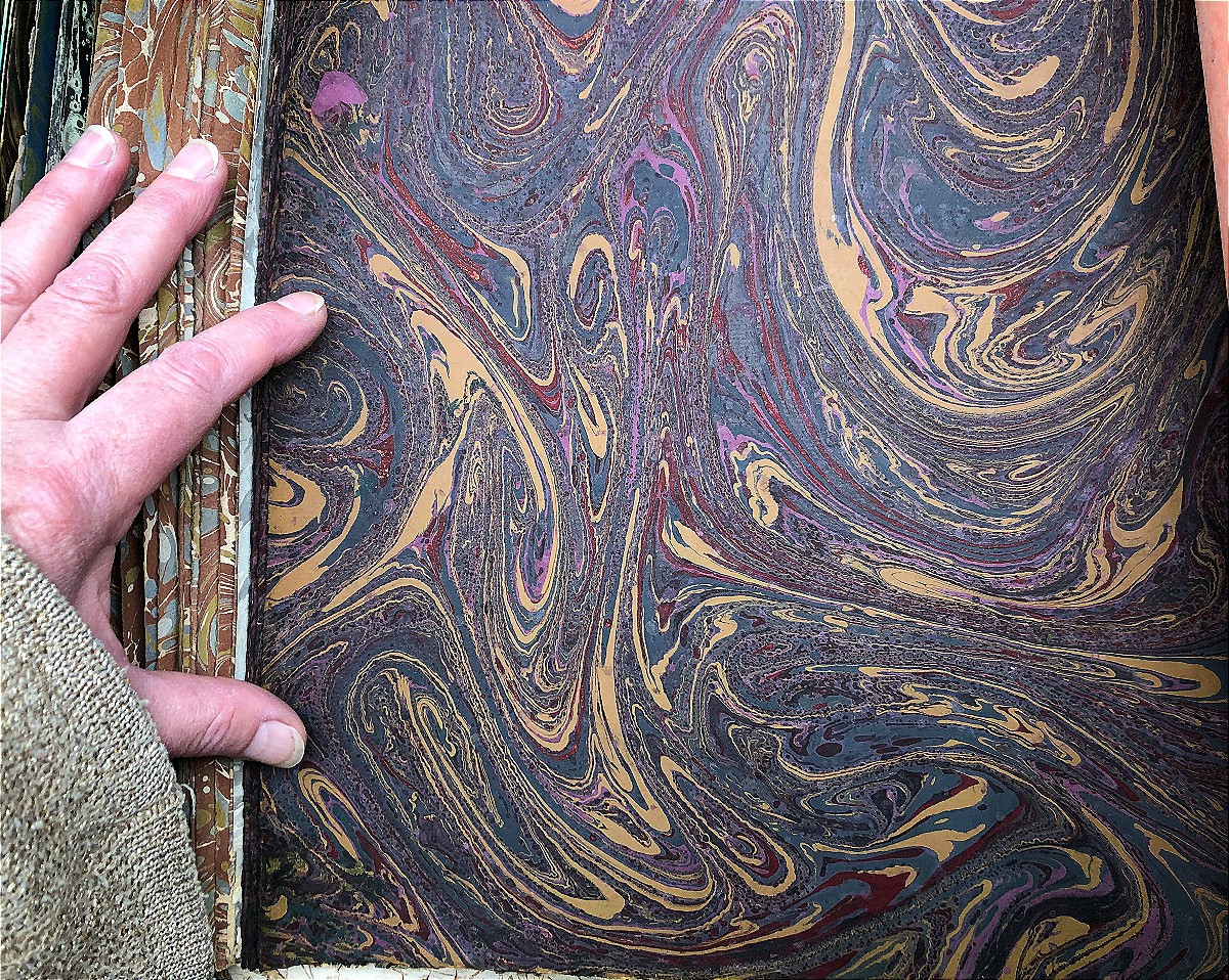 78 Sheets Of Marbled Papers, 19th Century Or Earlier, Suminagashi Turkish Paper-photo-5