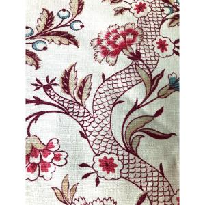 Cantonniere Printed On Linen Floral And Lace Decor