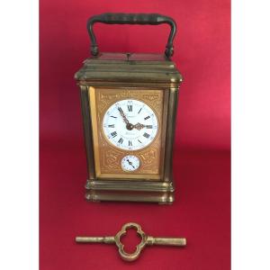 Lepine Pendulum Officer's Clock With Travel Repeater Chime Alarm Clock 19th Century