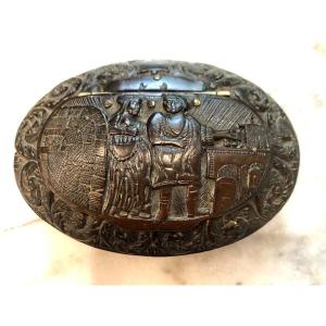 Corozo Character Snuff Box Folk Art Convict Work Early 19th Century