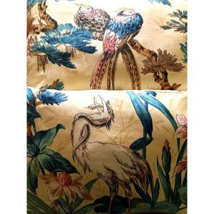 Fabric 2 Cushions Decor Naturalist And Panoramic Art Nouveau 