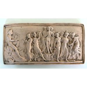 Decorative Plate Bas Relief Terre De Pipe 20th Century Music 