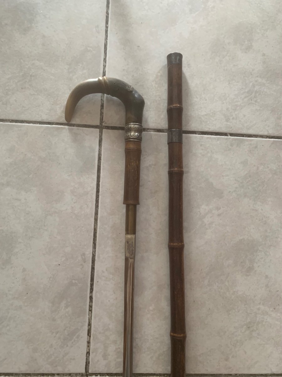 Bamboo Sword Cane - 20th-photo-3