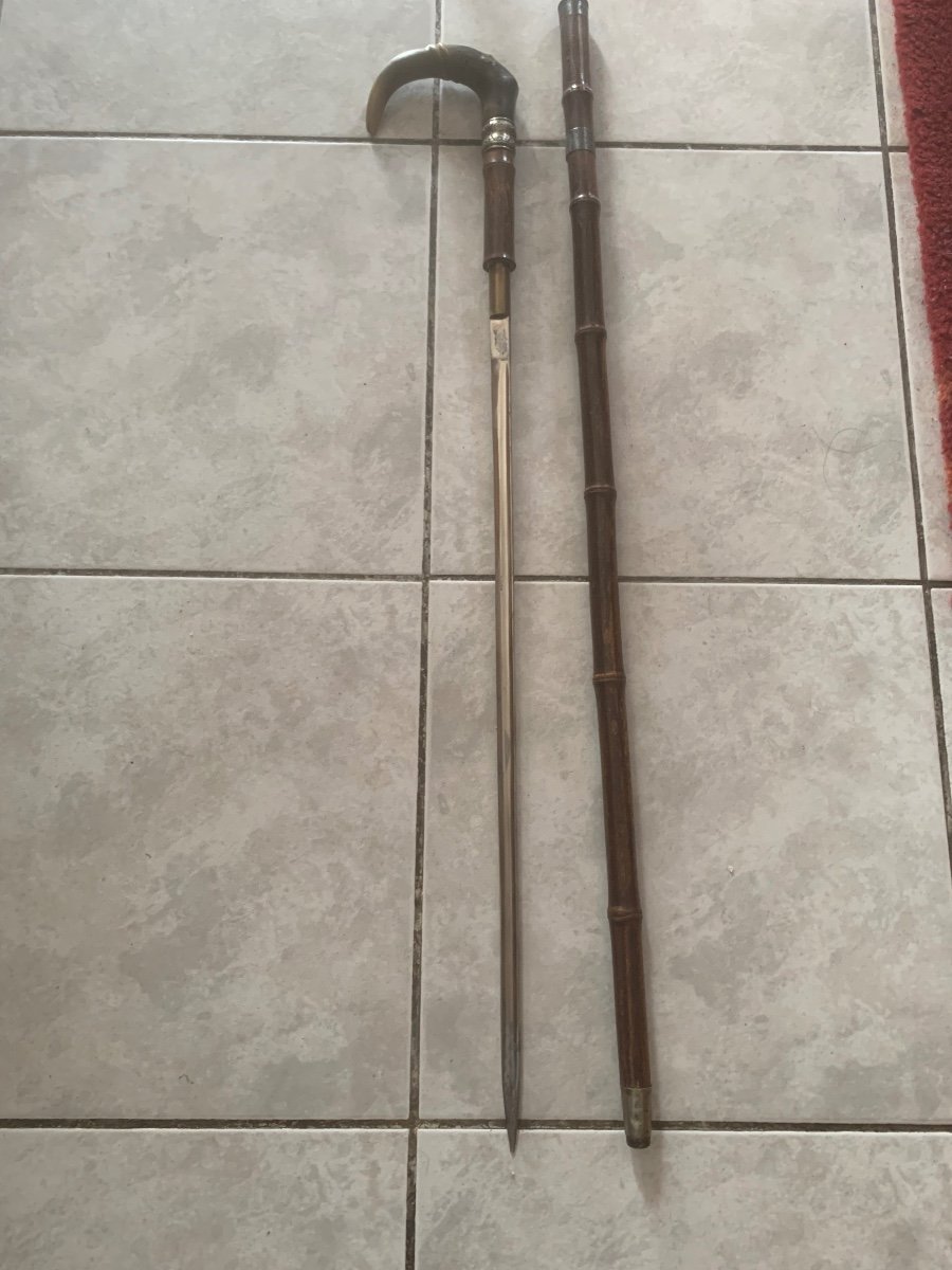 Bamboo Sword Cane - 20th-photo-4