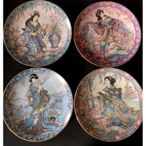 Set Of Lady Of The Lillies Plates - Late 19th Century