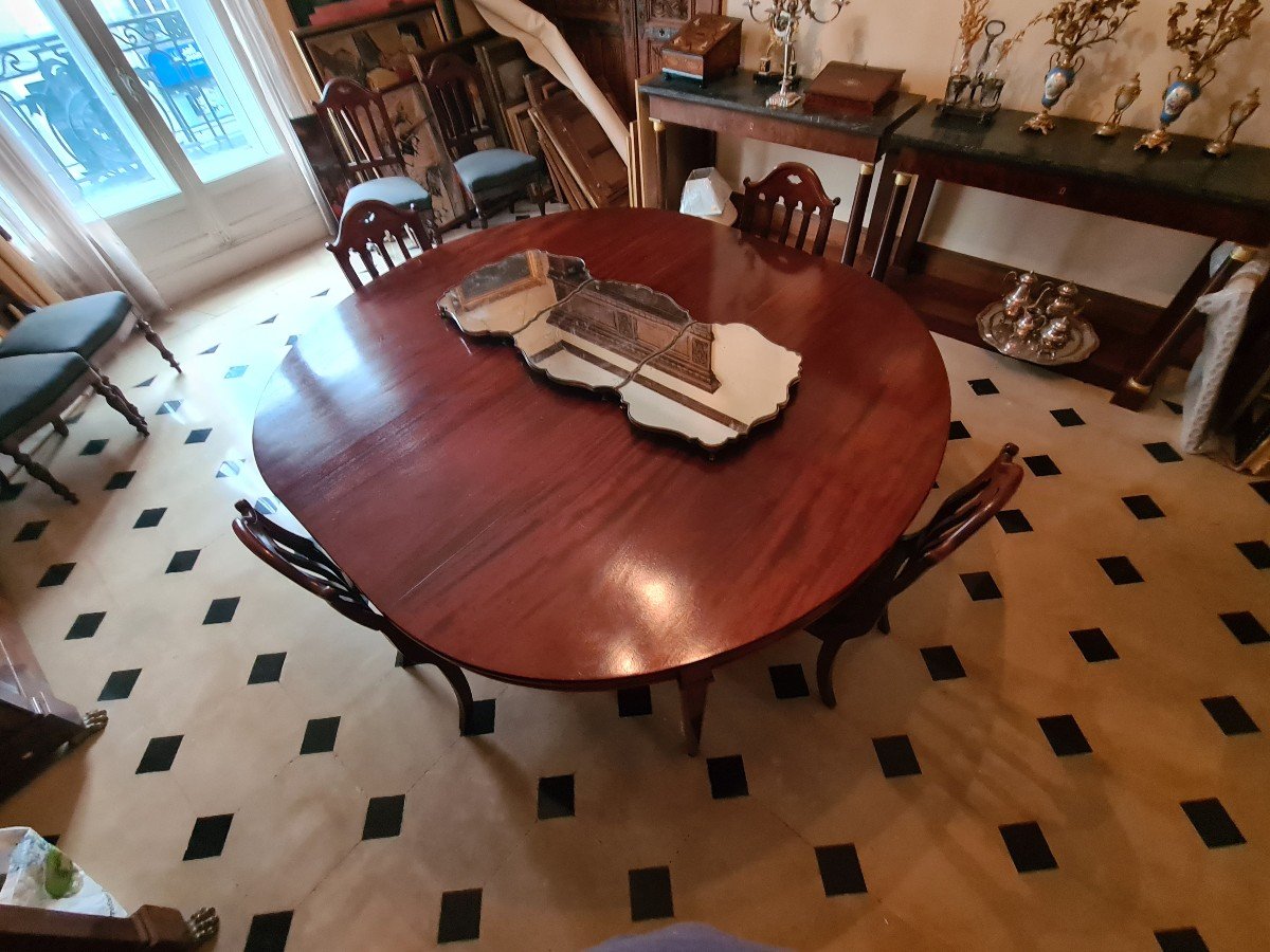 Large Louis XV Style Table Top In Silver Metal In 3 Parts, 19th Century-photo-2