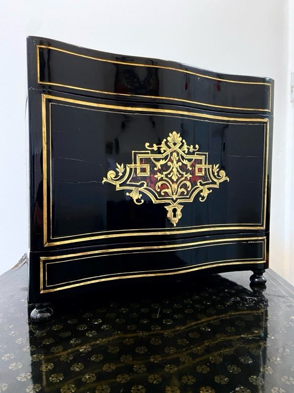 Napoleon III Liqueur Cellar In Blackened Pear Wood And Marquetry -photo-3