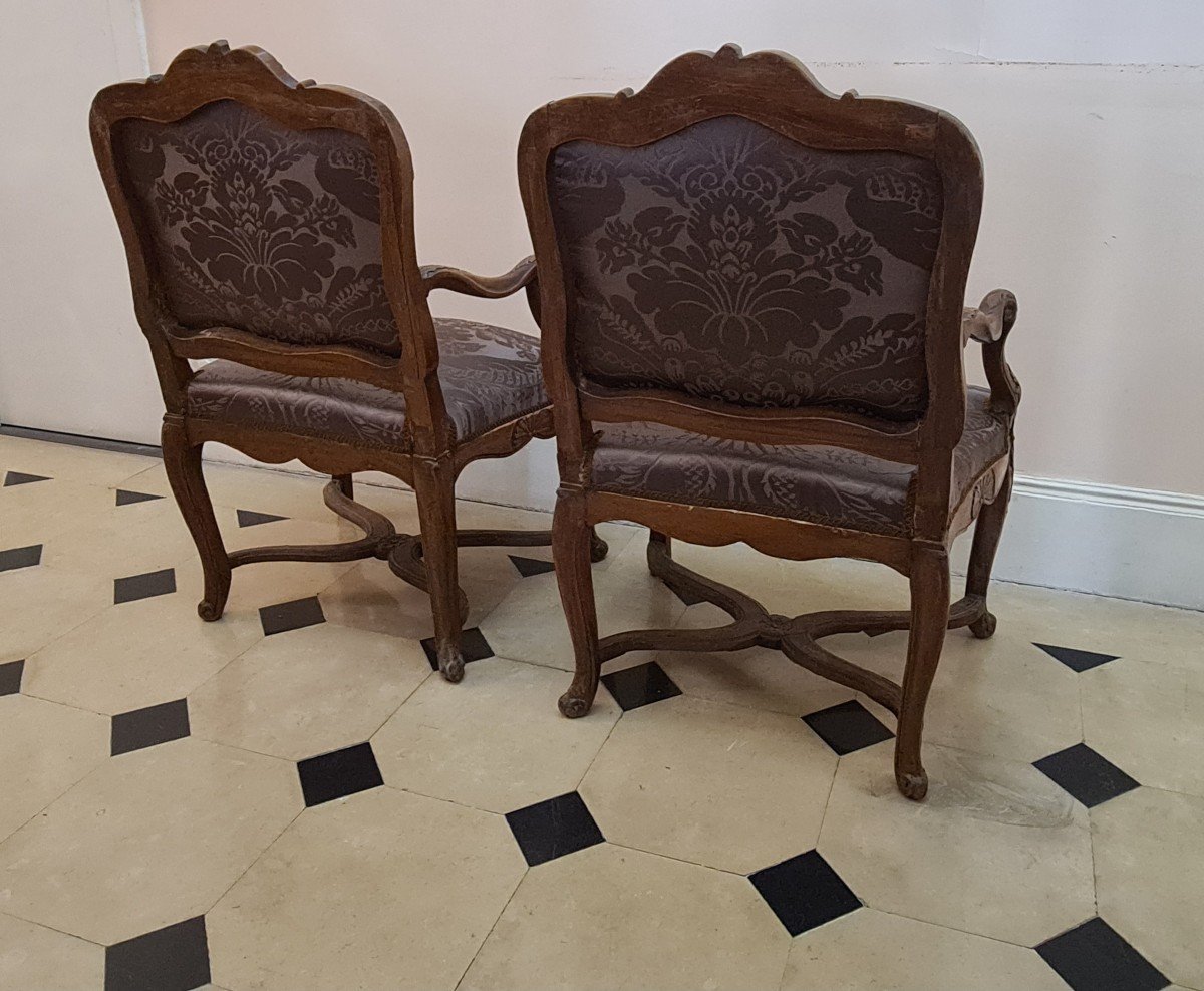 Paire De Fauteuils époque Regence (1715-1723) . -photo-2