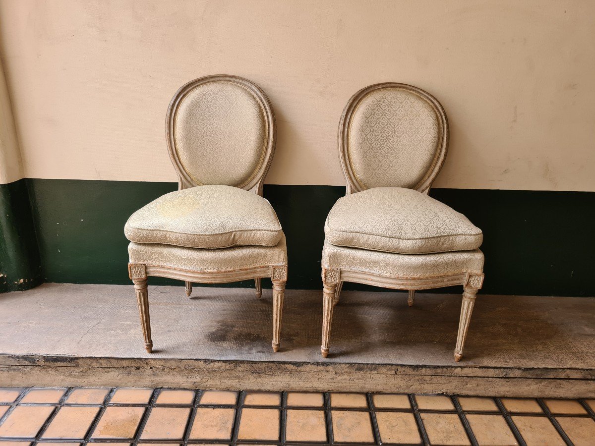 Paire De Chaises Epoque Louis XVI-photo-2