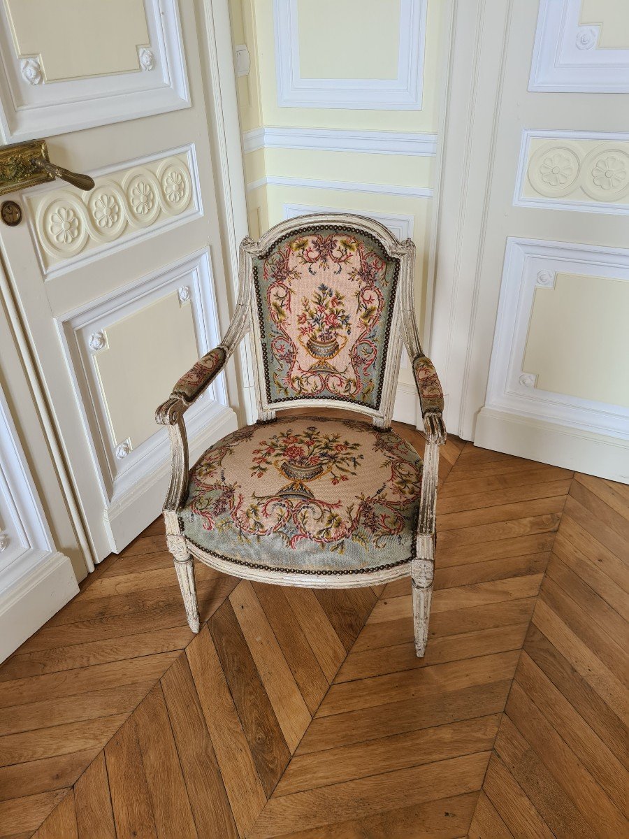 Paire De Fauteuils époque Louis XVI.-photo-2