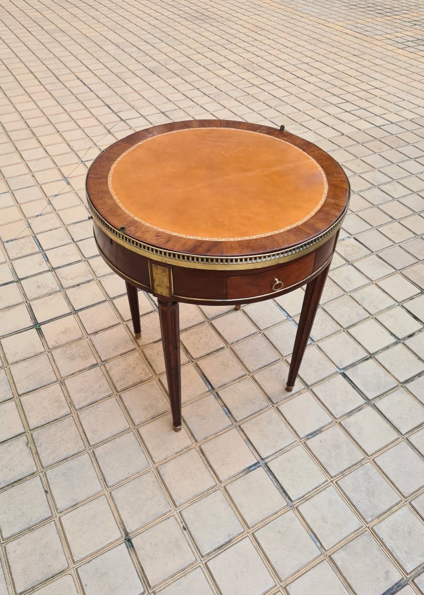 Louis XVI Style Bouillote Table (with Its Stopper), Mahogany, Mid-19th Century -photo-2