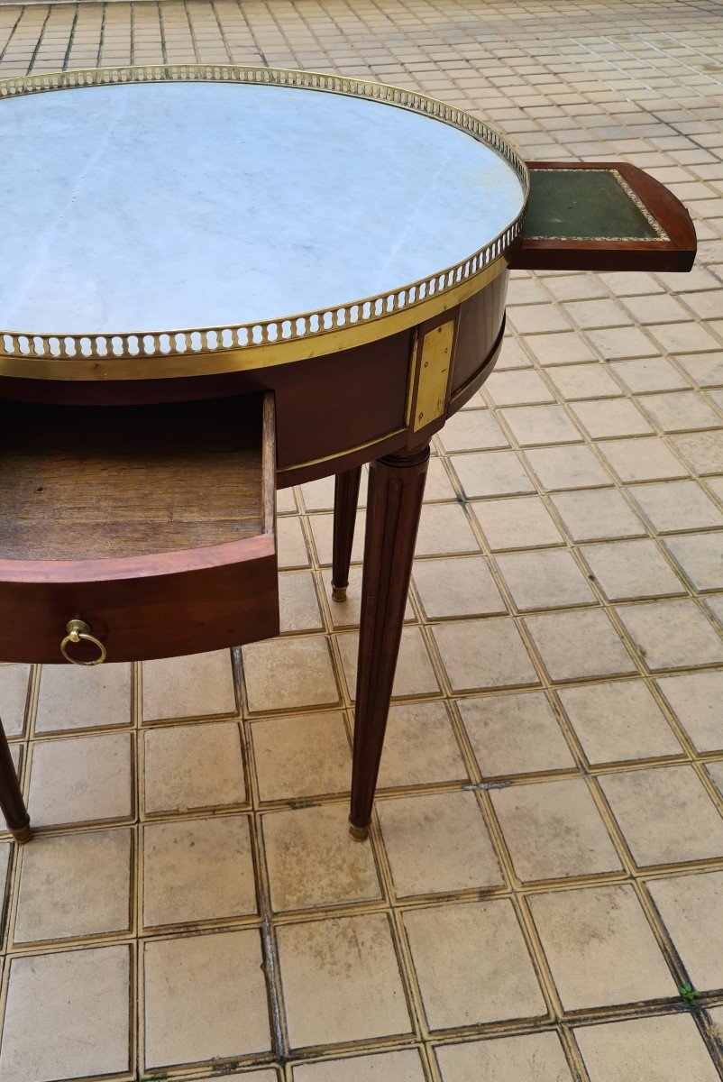 Louis XVI Style Bouillote Table (with Its Stopper), Mahogany, Mid-19th Century -photo-3