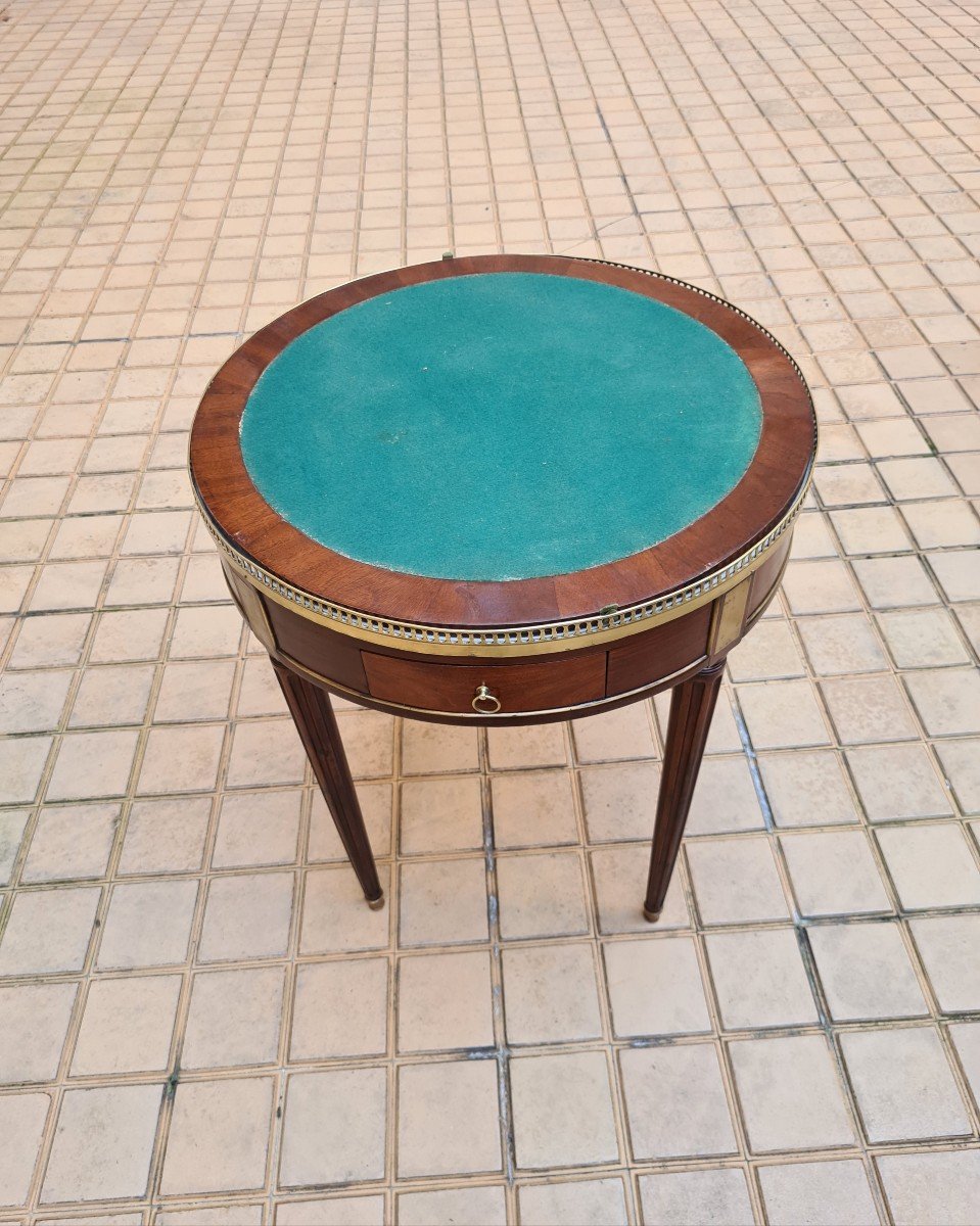 Louis XVI Style Bouillote Table (with Its Stopper), Mahogany, Mid-19th Century -photo-2