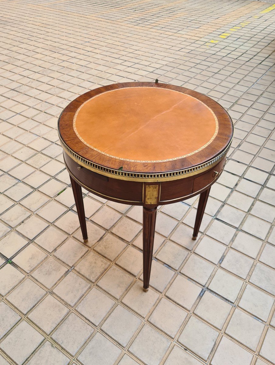 Louis XVI Style Bouillote Table (with Its Stopper), Mahogany, Mid-19th Century 