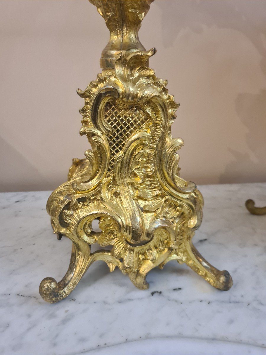 Importante Et Spectaculaire Garniture De Cheminée En Bronze Doré Style Louis XV , Fin XXème -photo-2