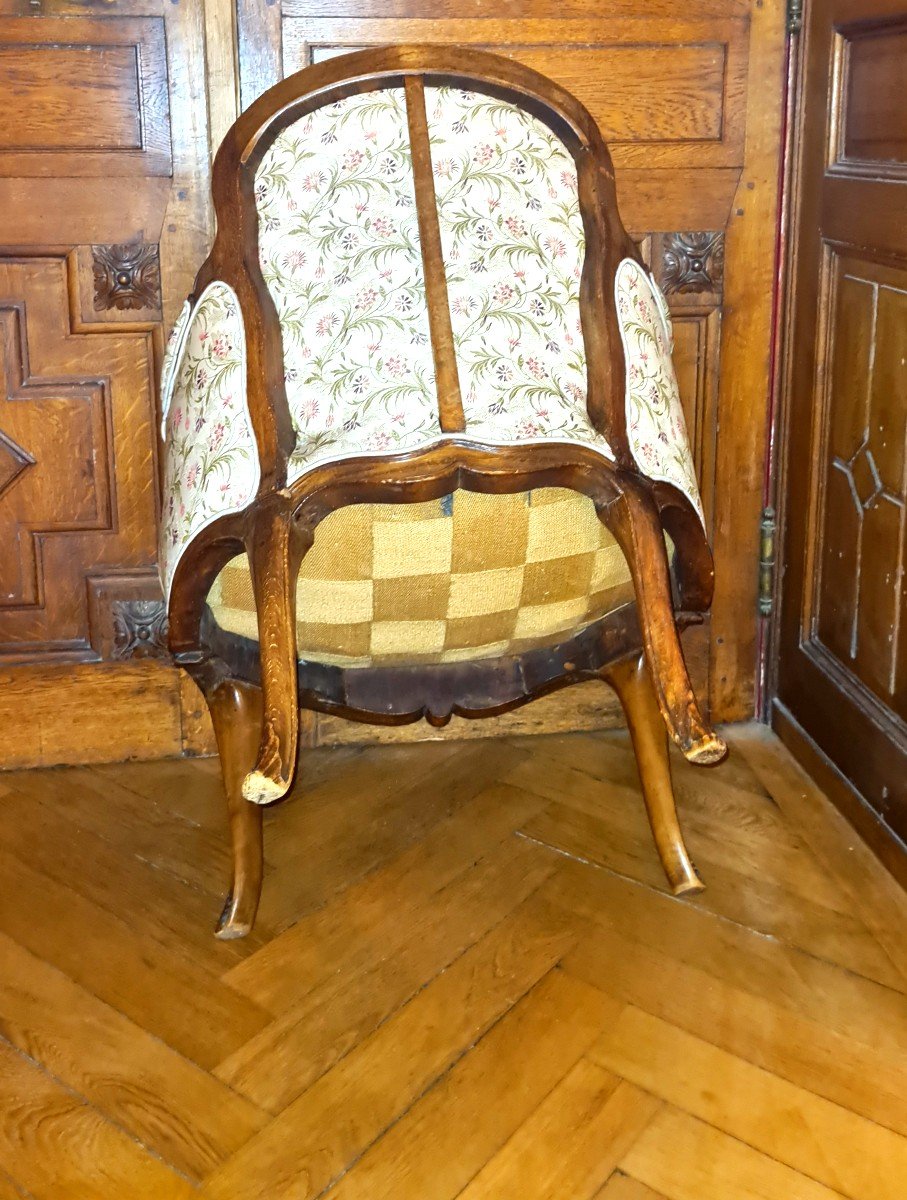 Bergère d'époque Louis XV En Noyer , Circa 1760. -photo-3