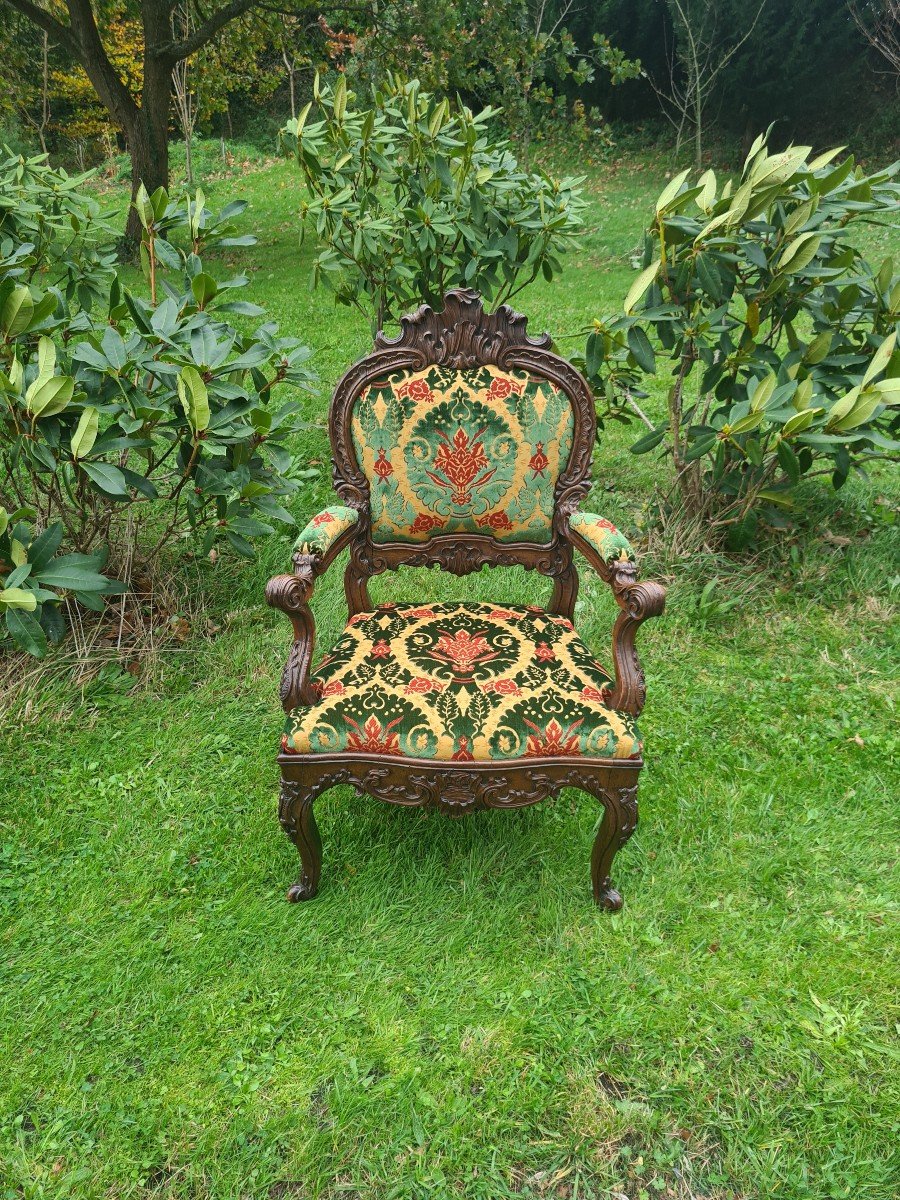 Exceptionnelle Paire De Fauteuils Italiens à Châssis - Venise Début XVIIIème - Circa 1720-photo-1