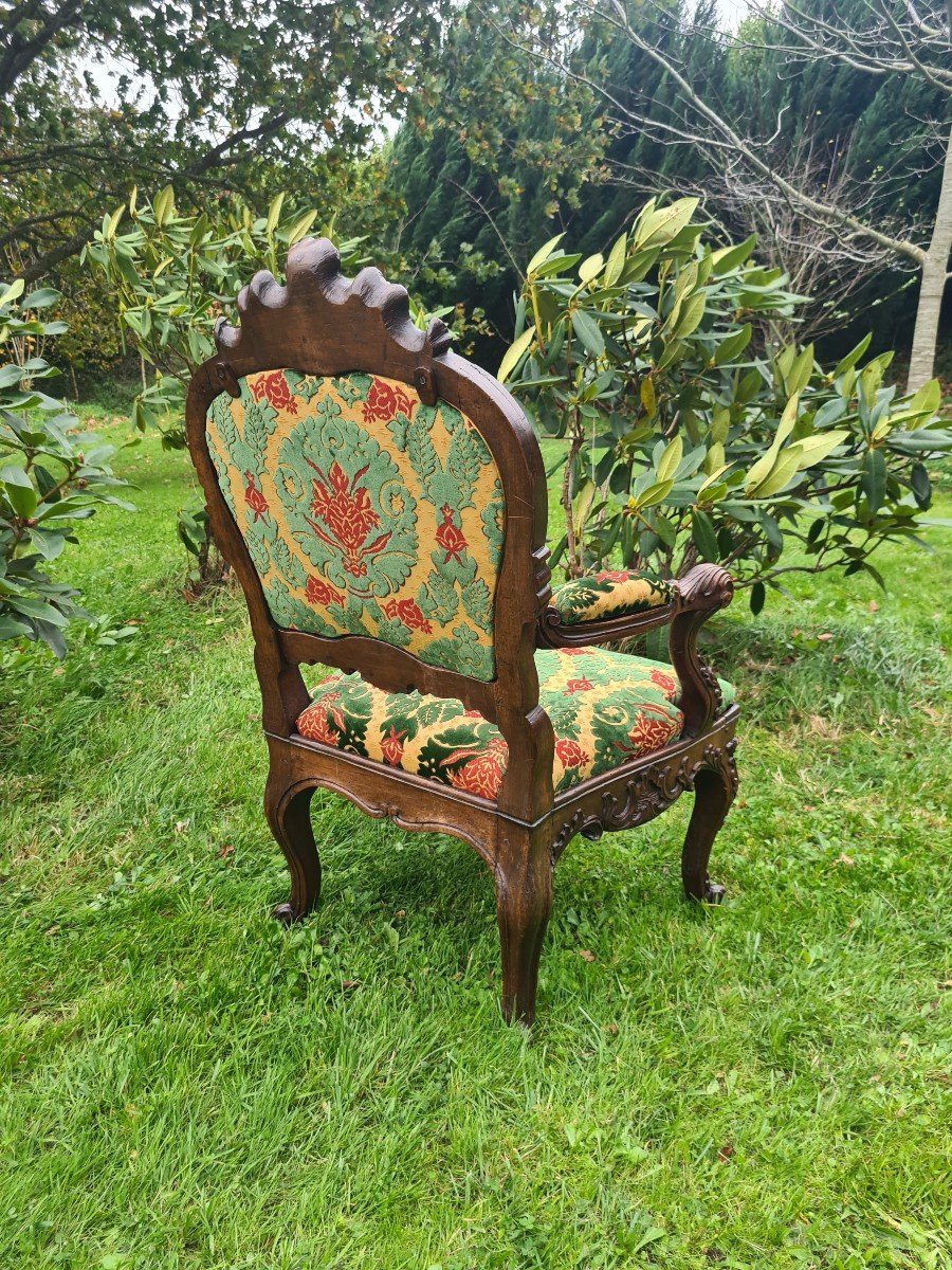 Exceptionnelle Paire De Fauteuils Italiens à Châssis - Venise Début XVIIIème - Circa 1720-photo-2