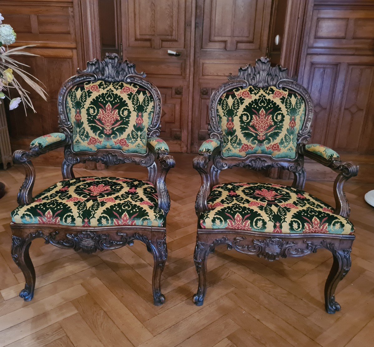 Exceptionnelle Paire De Fauteuils Italiens à Châssis - Venise Début XVIIIème - Circa 1720