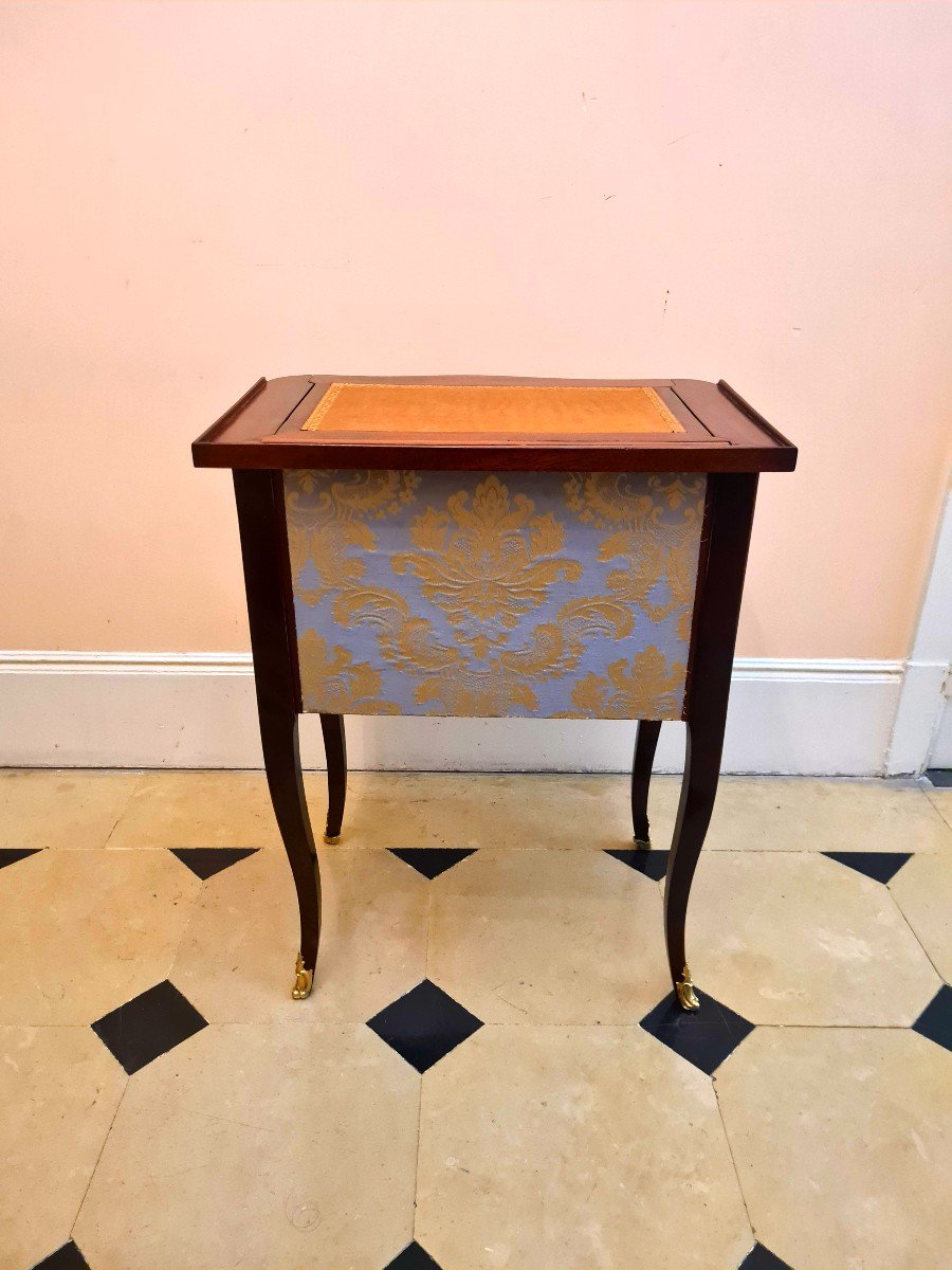 Rare Petite Table De Salon  à écran , En Marqueterie De Croisillons - Ep Louis XV- Circa 1760 -photo-4