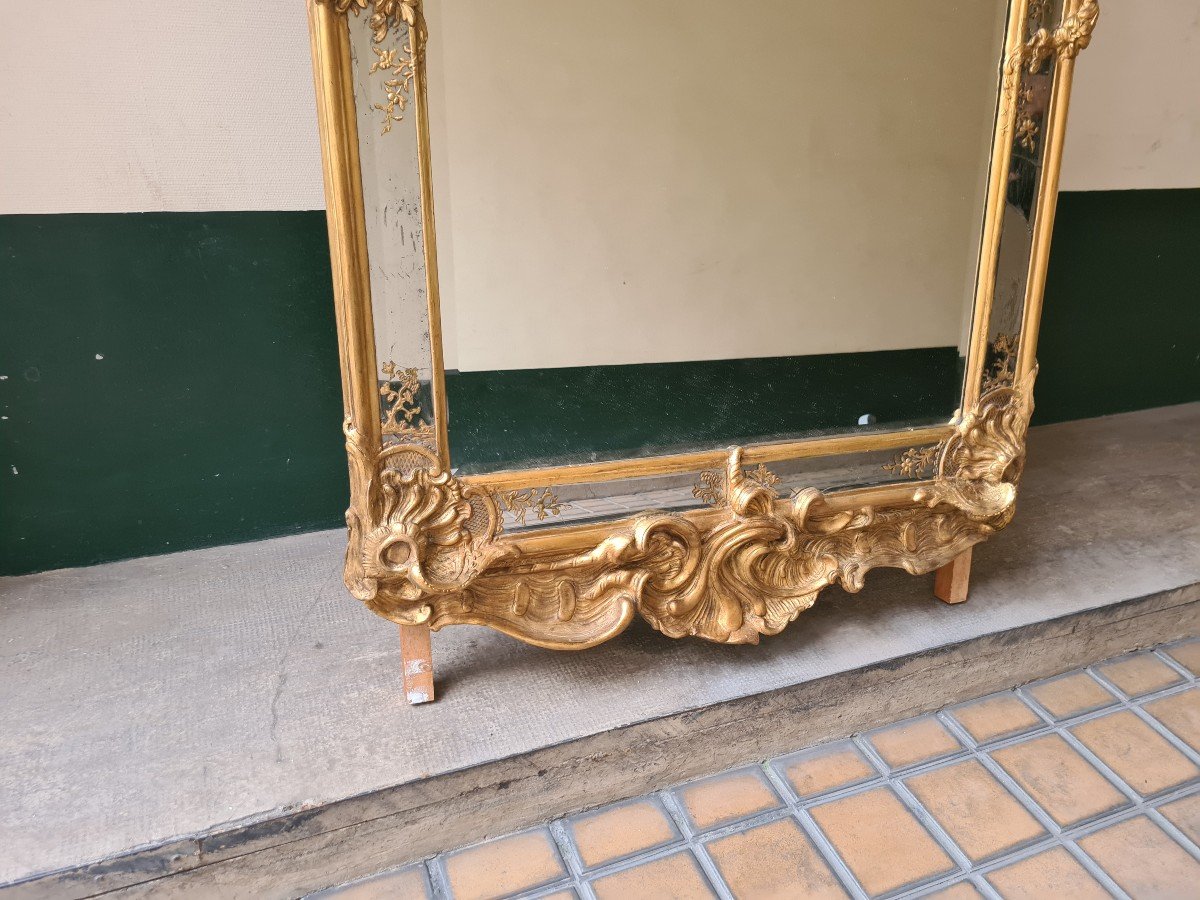 Grand Miroir à Parcloses En Bois Doré - Venise Fin XVIIIème-photo-1