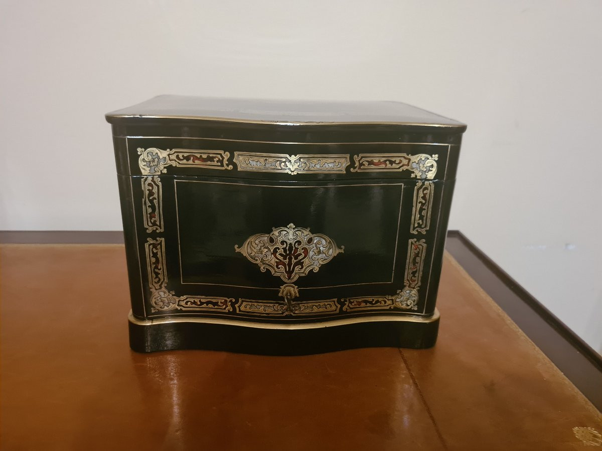  Napoléon III Period Boulle Marquetry Liqueur Cellar. Perfect Condition And Complet-photo-3