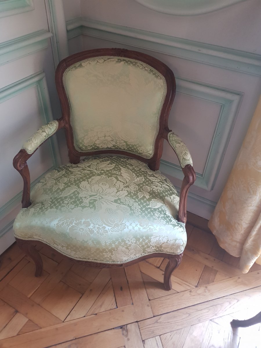 Suite De 4 Fauteuils époque Louis XV, Vers 1760.-photo-3