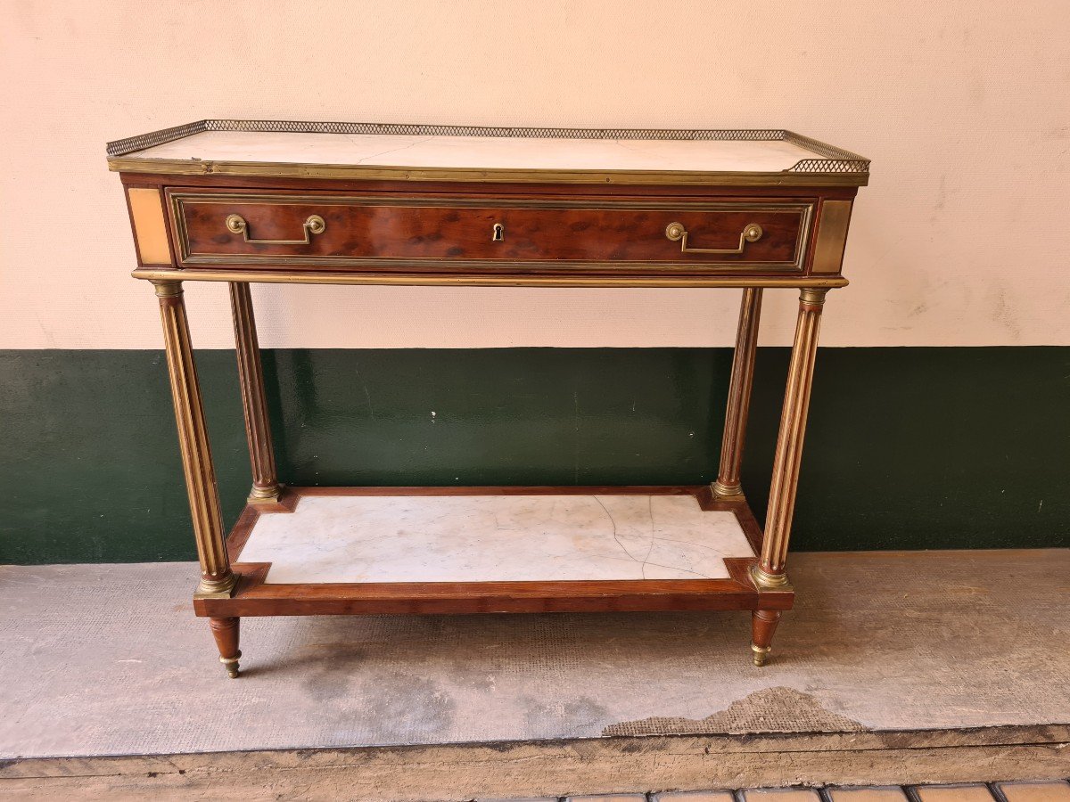 Console Ou Desserte  En Acajou, Fin époque Louis XVI-photo-2