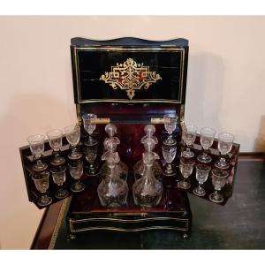 Napoleon III Liqueur Cellar In Blackened Pear Wood And Marquetry 