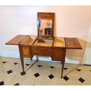 Lady's Dressing Table In Marquetry - Louis XVI Period -