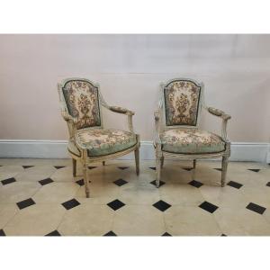 Paire De Fauteuils époque Louis XVI.